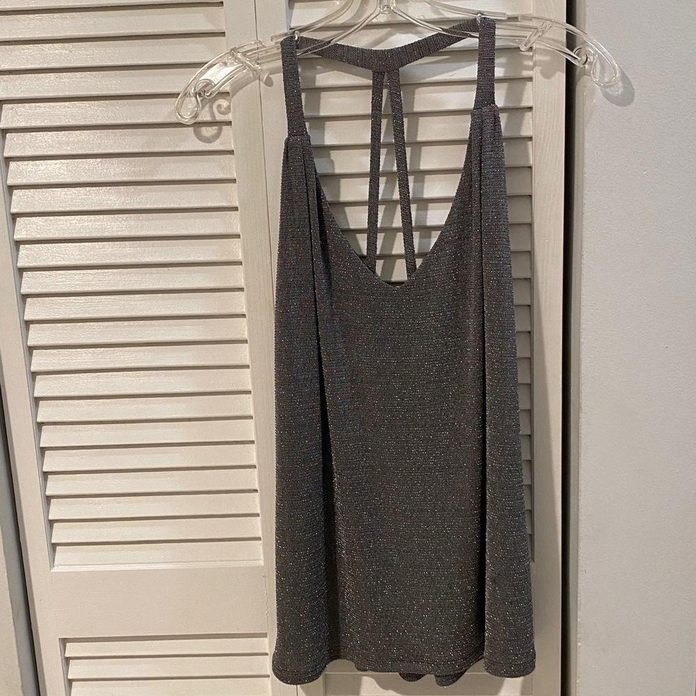 DREW Grey/Silver shimmering top.